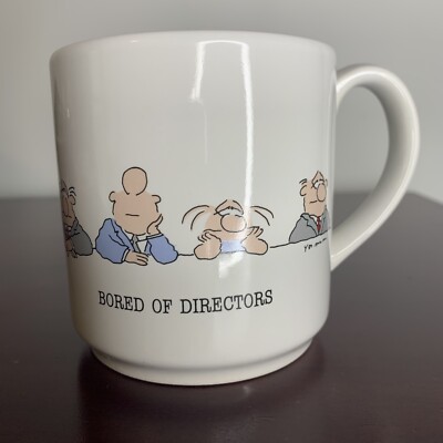 Anna B. Mugs BORED OF DIRECTORS Vintage Coffee Tea Cup Yolanda Nave 1987