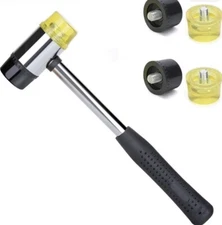 AKORD Rubber Mallet Hammer 25mm Nonslip Grip Dual Mini Rubber and Nylon Head
