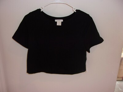 BCNU-SIZE SMALL BLACK 100% COTTON CROP TOP FOR WOMAN