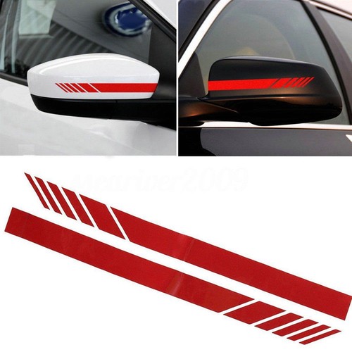 2Pcs Universal Car Rearview Mirror Sticker Racing Reflective Decal Emblem Decor - Picture 4 of 10