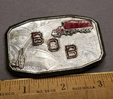 1950s 60s HOOKFAST Quick Release Trucker Indian Tomahawk Belt Buckle BOB H46