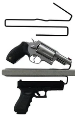 Gun Safety Storage Solutions Pack of 2  Shelf Handgun Pistol Hangers Over Under