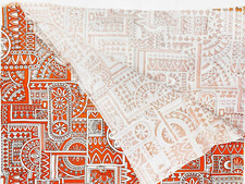 Vintage 1960's Mod Groovy Orange Retro Fabric 30" long x 44" wide Unused
