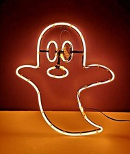 13.5" ORANGE LED NEON GHOST HaLLoWeeN Wall Decoration FUN ScArY NT0659 NEW