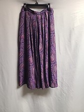 Country Sophisticates Vintage Paisley Pleated Midi Skirt sz 8 Made in USA