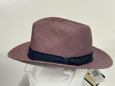 Bailey Panama Straw Fedora Small Hat Brooks Mauve Genuine  Hat NEW