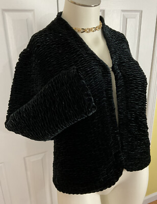 NWT CHICO S ELEGANT NIGHT MONIQUE JACKET BLACK VELVET XL