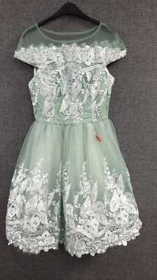 chi chi london dress green Halter Style Ruched Maxi Dress in Green