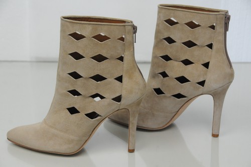 Nuevo Blahnik Marrón Claro de Ante Zapatos Botines 41 |