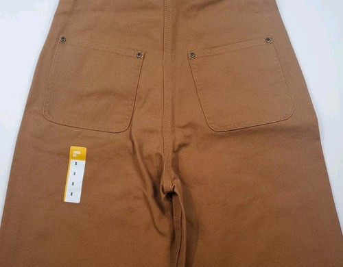 NWT Carhartt Loose Fit Duck Bib Overalls Boys Size 8 Brown Double Knee CM8601 - Picture 11 of 17