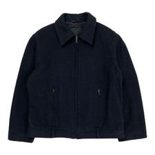 Vintage Prada Wool Jacket Workwear Collared Coat Navy Size 38 Uk 4