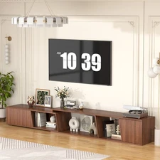 Wood Extendable TV Stand for TVs Up to 110", Entertainment Center w/2 Storages