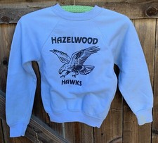 vintage Hazelwood Hawks raglan sweatshirt sweater hawk graphics youth size kids
