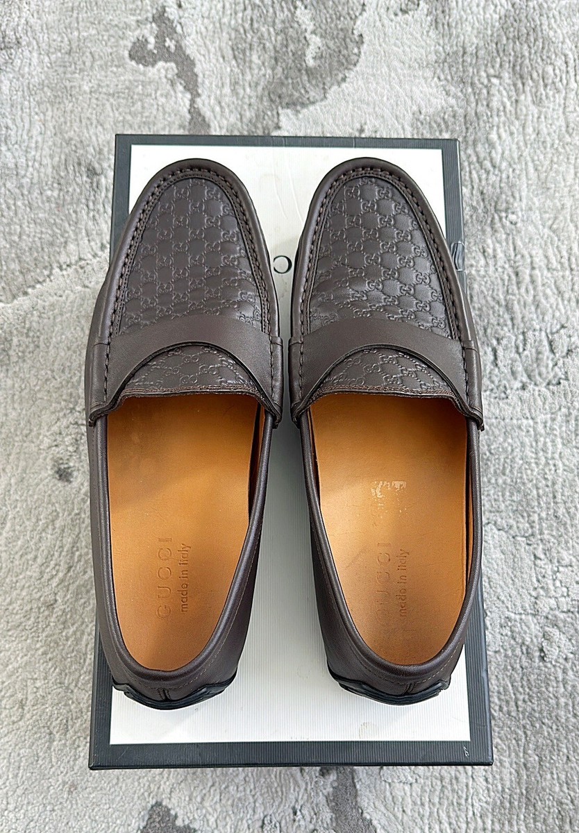 Authentic Gucci Guccissima Brown Leather Mens Loafer US9  display picture 1