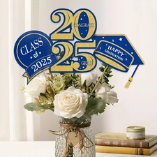 "2025 Graduation Decorations - 30 Pack Blue and Gold Grad Centerpiece Sticks, ..