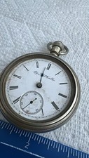 58MM 1920's Vintage Elgin nickel Pocket watch not running for PARTS