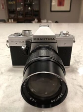 Praktica Super TL3 35mm film SLR camera w/ Skyline 135mm 1:2.8 lens