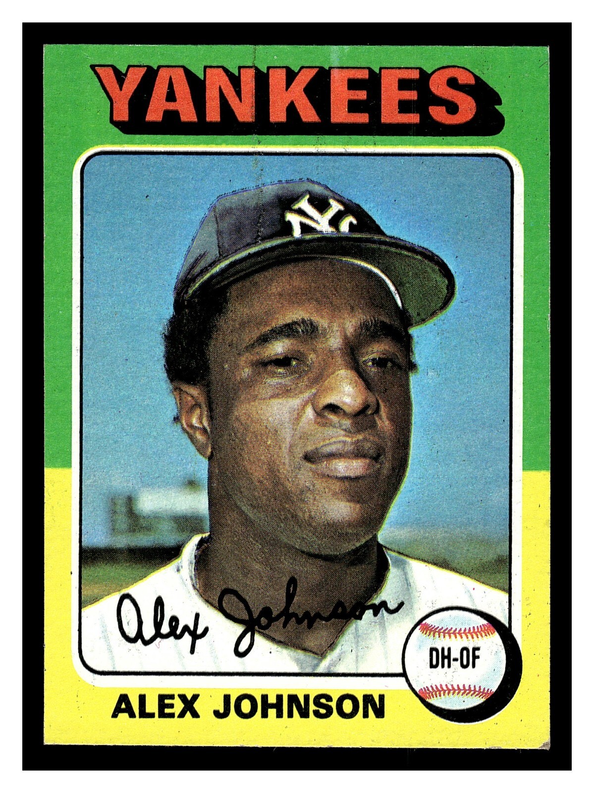 1975 TOPPS MINI BASEBALL ALEX JOHNSON 534 NEW YORK YANKEES HIGHER