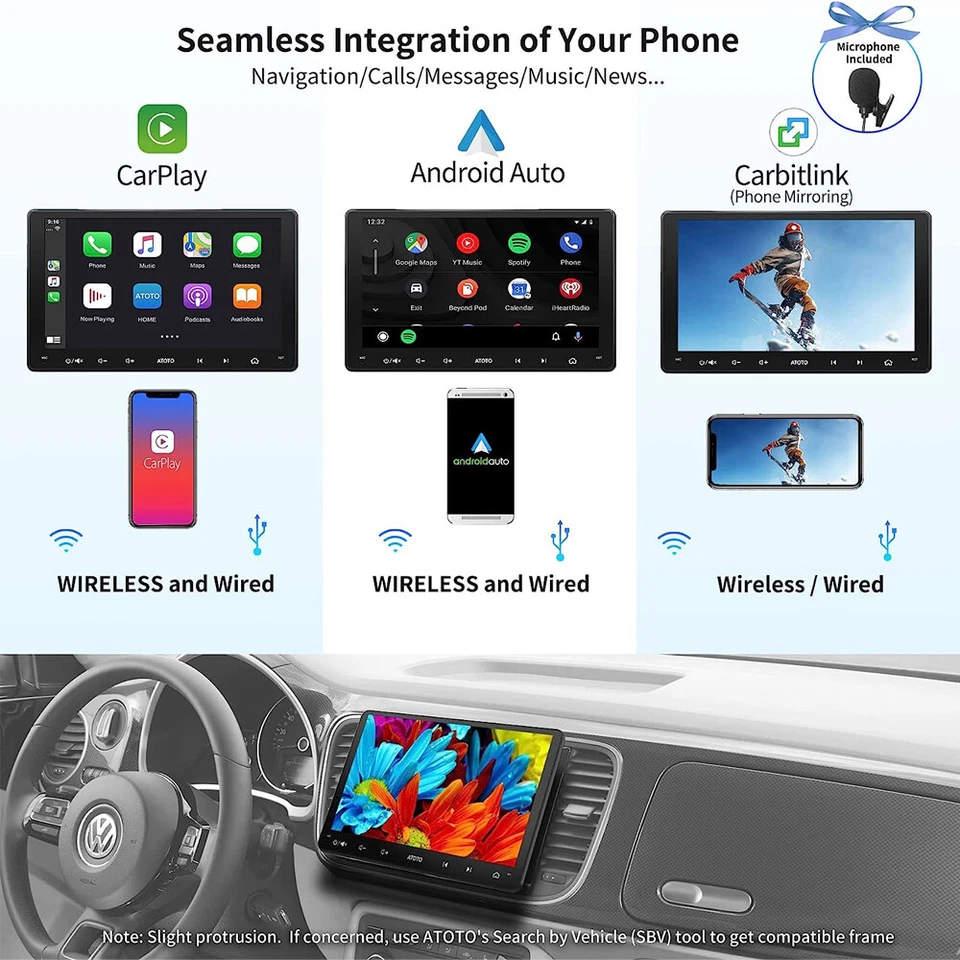 ATOTO A6 9 Zoll Android Autoradio GPS Navi 8 Kern Für VW Jetta (A5/A6) 2005-2017 - Bild 3 von 4