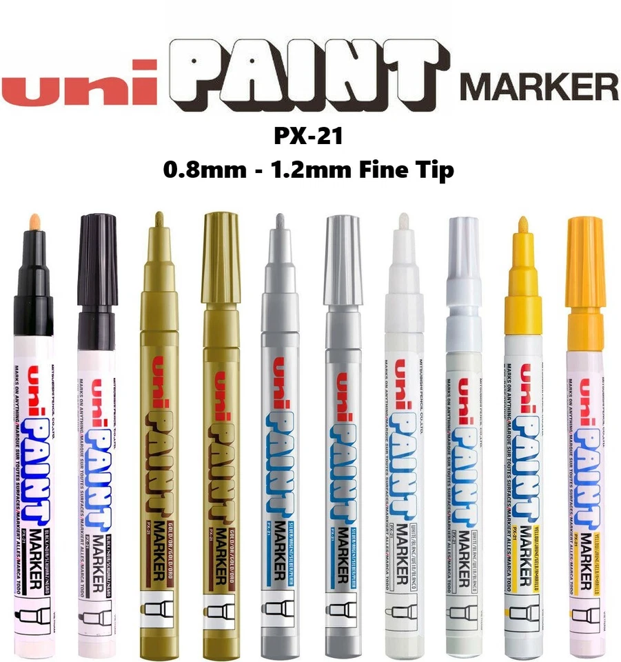 Uni Paint Marker Pen Fine PX-21 0.8mm-1.2mm Oil Based Permanent Waterproof Rock