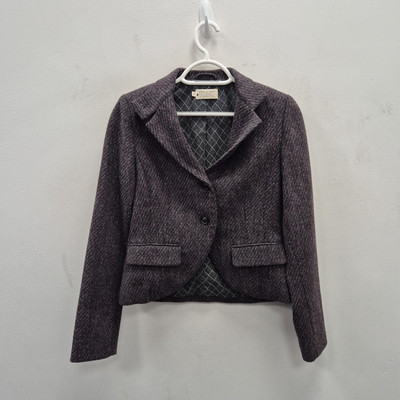 Toast einreihiger Country Hacking lila Tweed Kurz Blazer Jacke Gr Uk 10