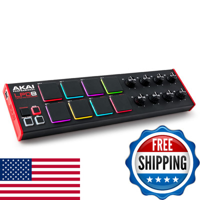 Akai Professional LPD8 MIDI Controller 8 RGB Drum Pads 8 Knobs Mac PC Music Soft