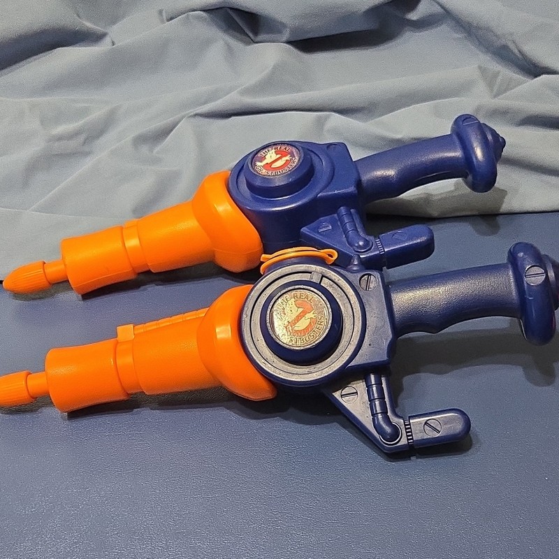 Columbia Pictures Ghostbusters Blue & Orange Water Zapper Squirt Guns Pair 1989