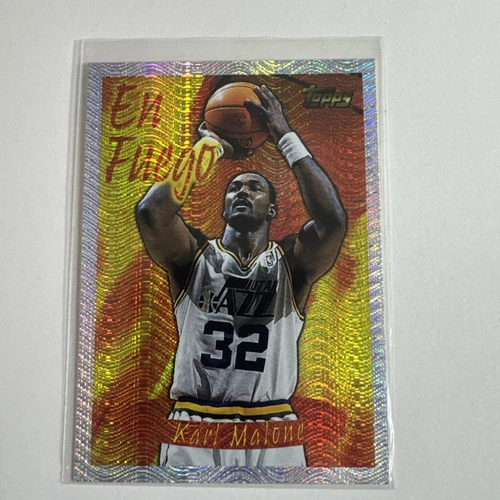 1996-97 Topps Chrome - Season's Best En Fuego #4 Karl Malone Utah Jazz 