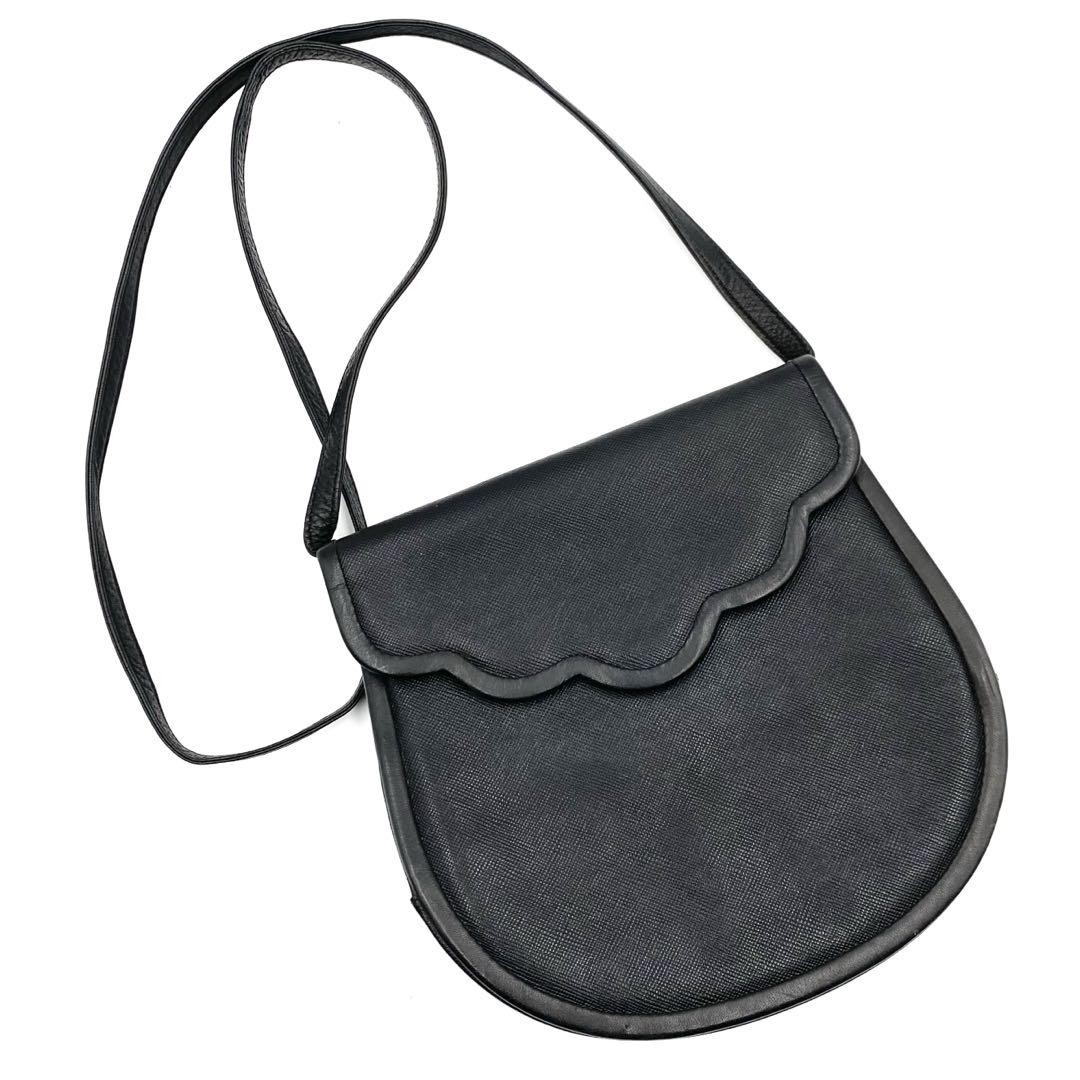 Borsa a tracolla Yves Saint Laurent vintage in pelle nera autentica dal Giappone