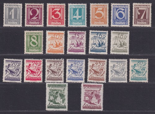 Austria Scott 303-324 MHR 1925-1927 Definitive Issue Complete Set SCV $54.30