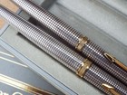 PARKER 75 PREMIER STERLING SILVER GOLD BLACK ONYX BALL PEN PENCIL SET FRANCE Box — photo 8