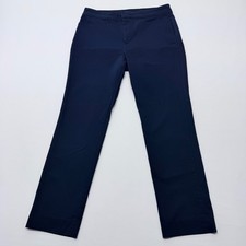 Chaps Petite Navy Blue Straight Leg Stretch Trousers Dress Pants Size 8P