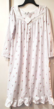 Eileen West Women's Cotton Knit Long Sleeve Ballet Nightgown White Garden Rose