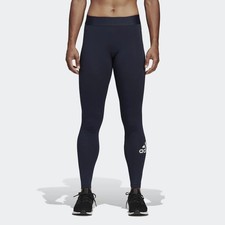 adidas Must Haves Ladies Blue Badge Of Sport Leggings Gym Training Fitness XS