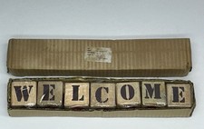 Vintage Welcome Wooden Blocks With Original Packaging NOS