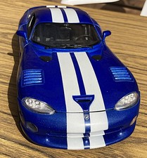 DODGE VIPER GTS COUPE 1:18 SRT MAISTO DIECAST MODEL CAR BLUE/WHITE Near Mint