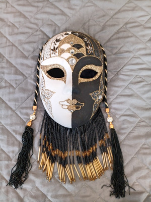 Exquisite Italian (Venetian) Black and White Mask