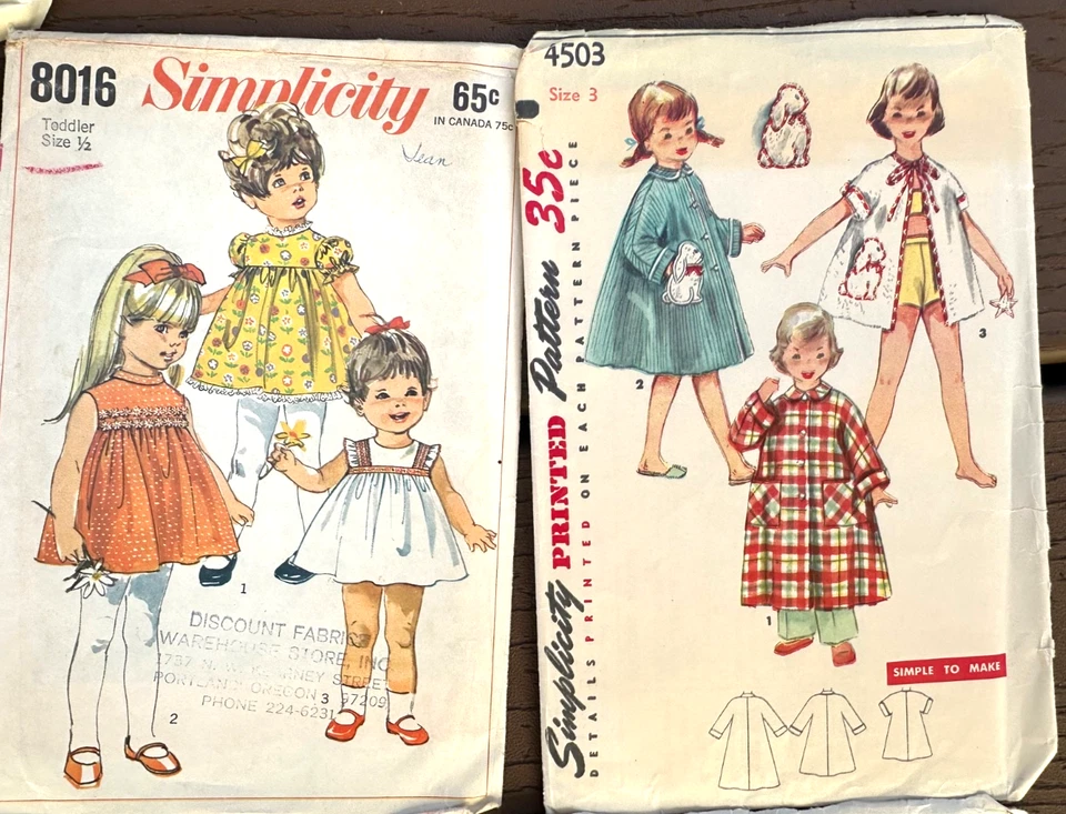 Lote de 11 patrones vintage de los años 50 para niñas vestido bata solero talla 1 y 2 Foto 4 de 4