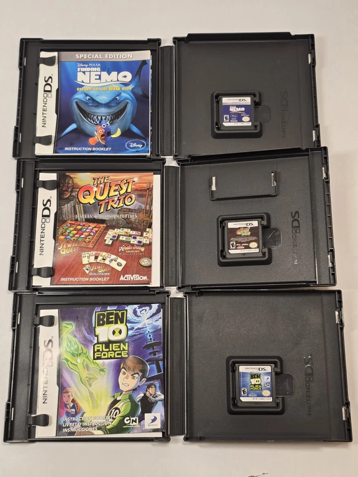NINTENDO DS Lot Of 3 Games FINDING NEMO, QUEST TRIO & BEN 10 ALIEN F (TESTED) - Image 3 of 4