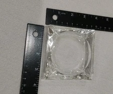 Vintage Federal Clear Glass Ashtray 4 Slots 3 1/2” Square Tobacco Cigars