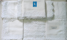 LENZUOLA+2 Federe-PURO LINO di G. Bellora-Inserto in Pizzo intagliato-Prezzo-60%