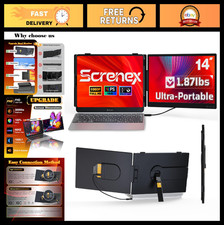 Ultra-Thin 14" FHD 1080P Laptop Screen Extender, Dual Portable Monitor, USB-C/HD