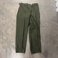 US Military OG 107 Cotton Utility Trousers Pants Mens 30x32 True Vintage 50s 60s