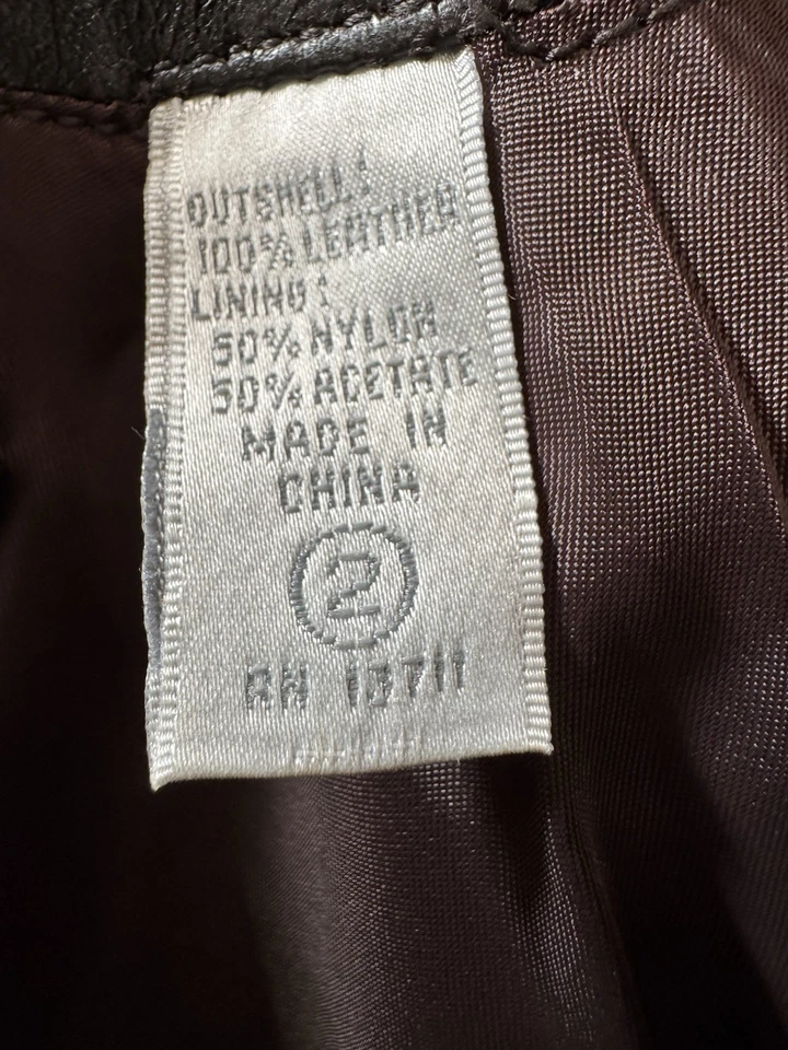 Vintage Lord and Taylor Deep Brown Structured Leather Jacket Women’s 2P - Image 4 of 4