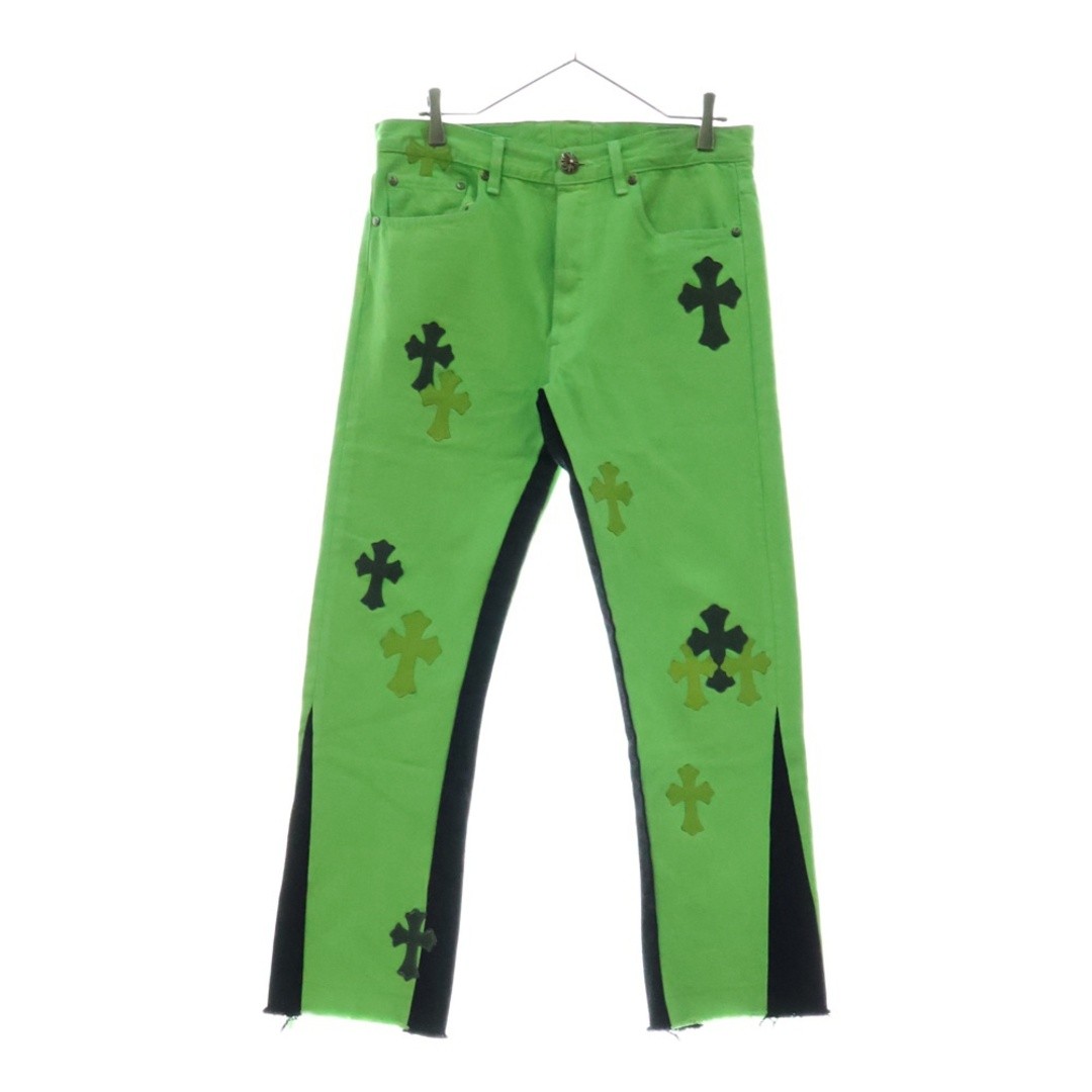 専用　希少Chrome Hearts Cross patchペインターパンツ クロムハーツ レザークロスパッチカーペンターパンツ - SRM