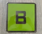 Vintage Tin Enamel Porcelain Green Sign Industrial - Letter B