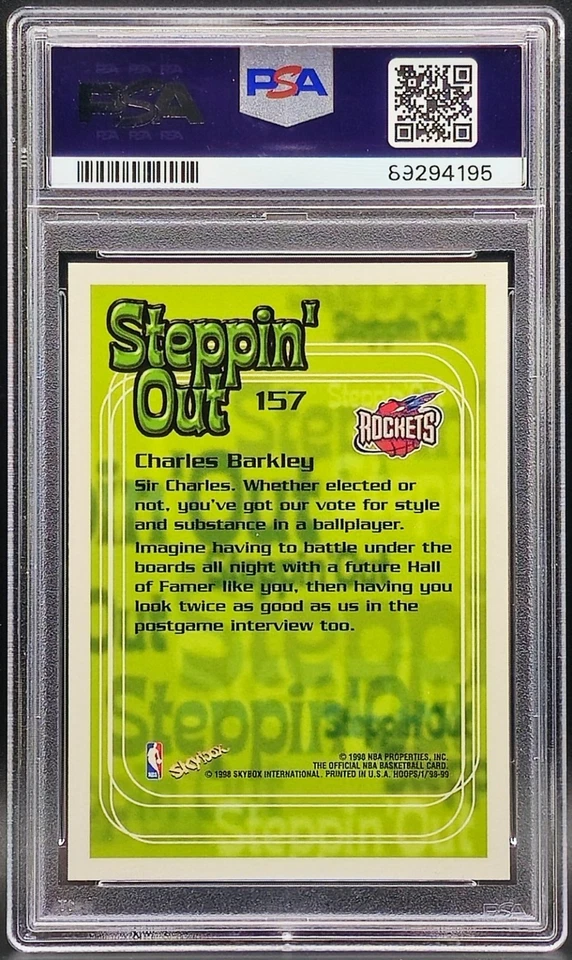 Charles Barkley 1998 Skybox NBA Hoops #157 STEPPIN' OUT PSA 10 Gem Mint - Image 2 of 2