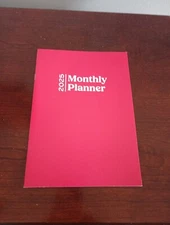 2025 Red Cover Monthly Planner 32 Pages 6.75 X 9.5 In. Paperboard