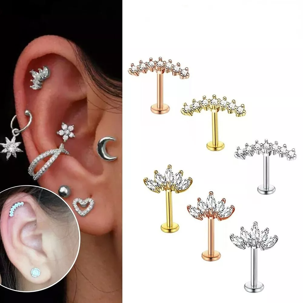 Crystal labret shop stud