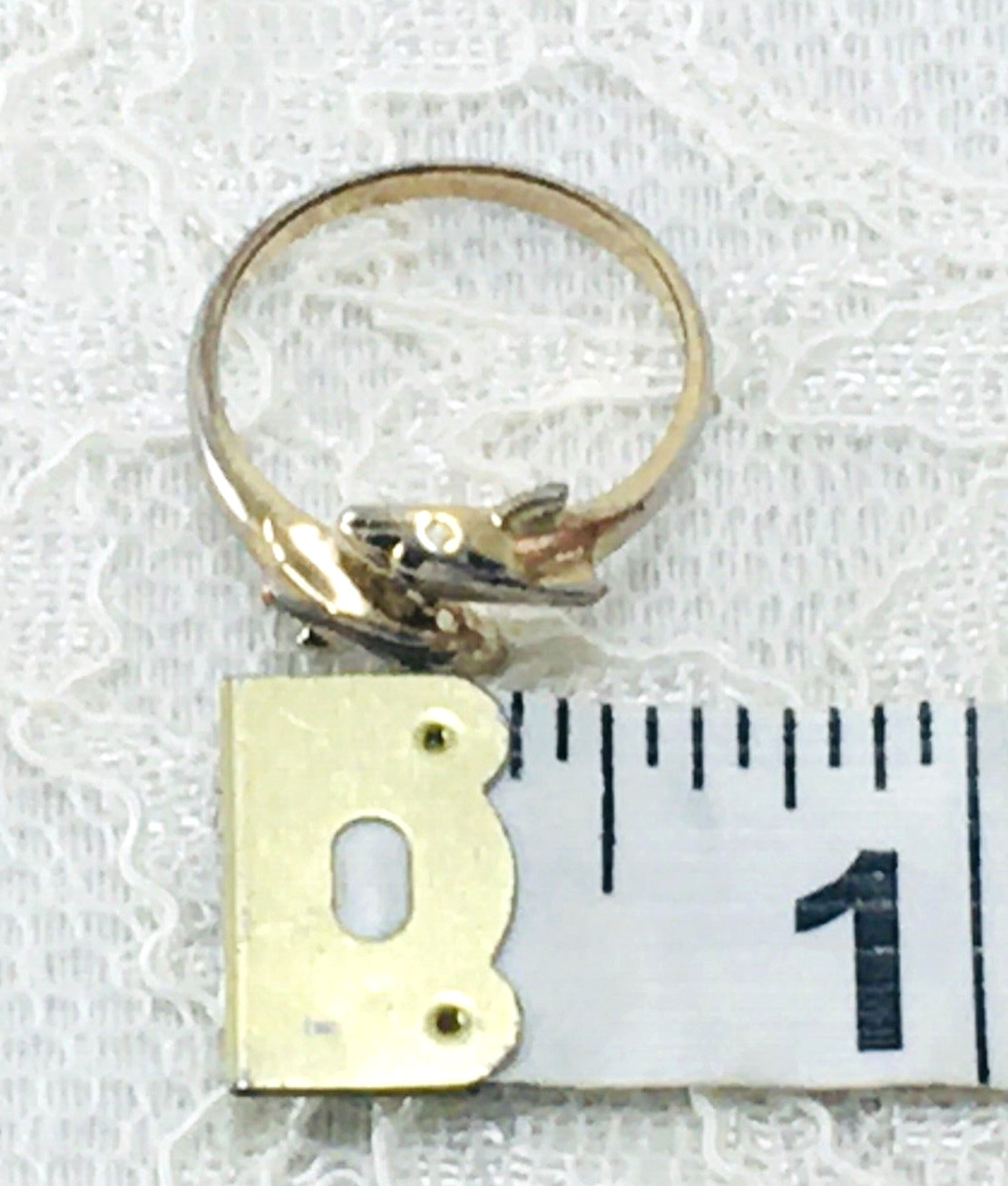 Ring Delicate Looking Two Dolphins Jumping Light … - image 7